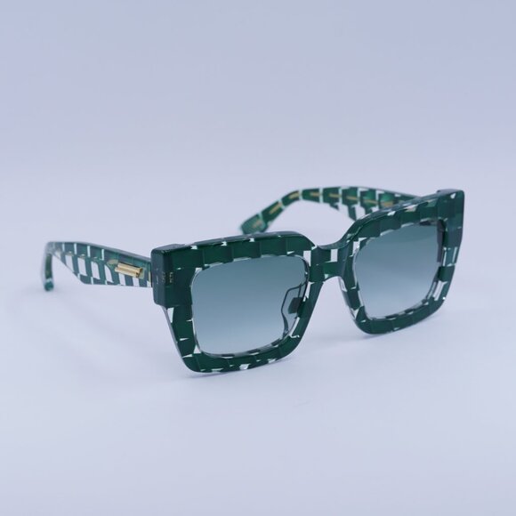 Bottega Veneta BV1212S 008 Sunglasses Green Square Frame, Green Lenses - Picture 9 of 11
